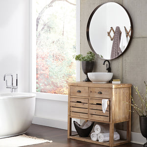 Steele Brass Round Mirror 36"