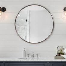 Load image into Gallery viewer, Copenhagen Round Brass Mirror 30&quot;
